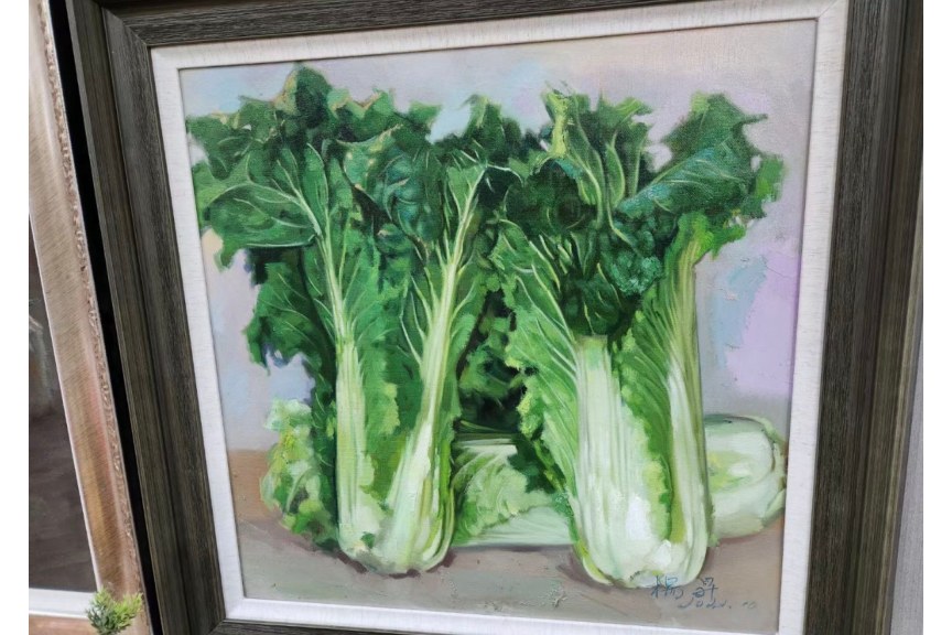 白菜油画